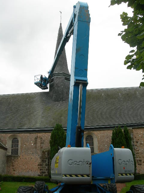 Travaux sur clocher église 1